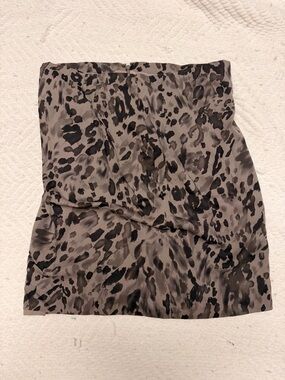 Leopard Print Ann Taylor Mini Skirt in Taupe and Black